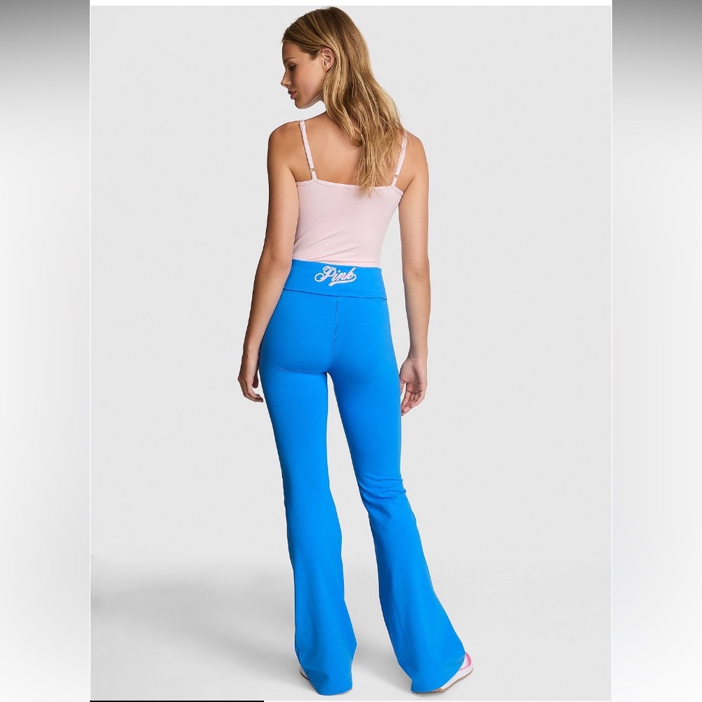 🔥VS Pink LTD EDITION ✨Pink Friday✨ cotton foldover flare leggings sz M NWT - Picture 3 of 8